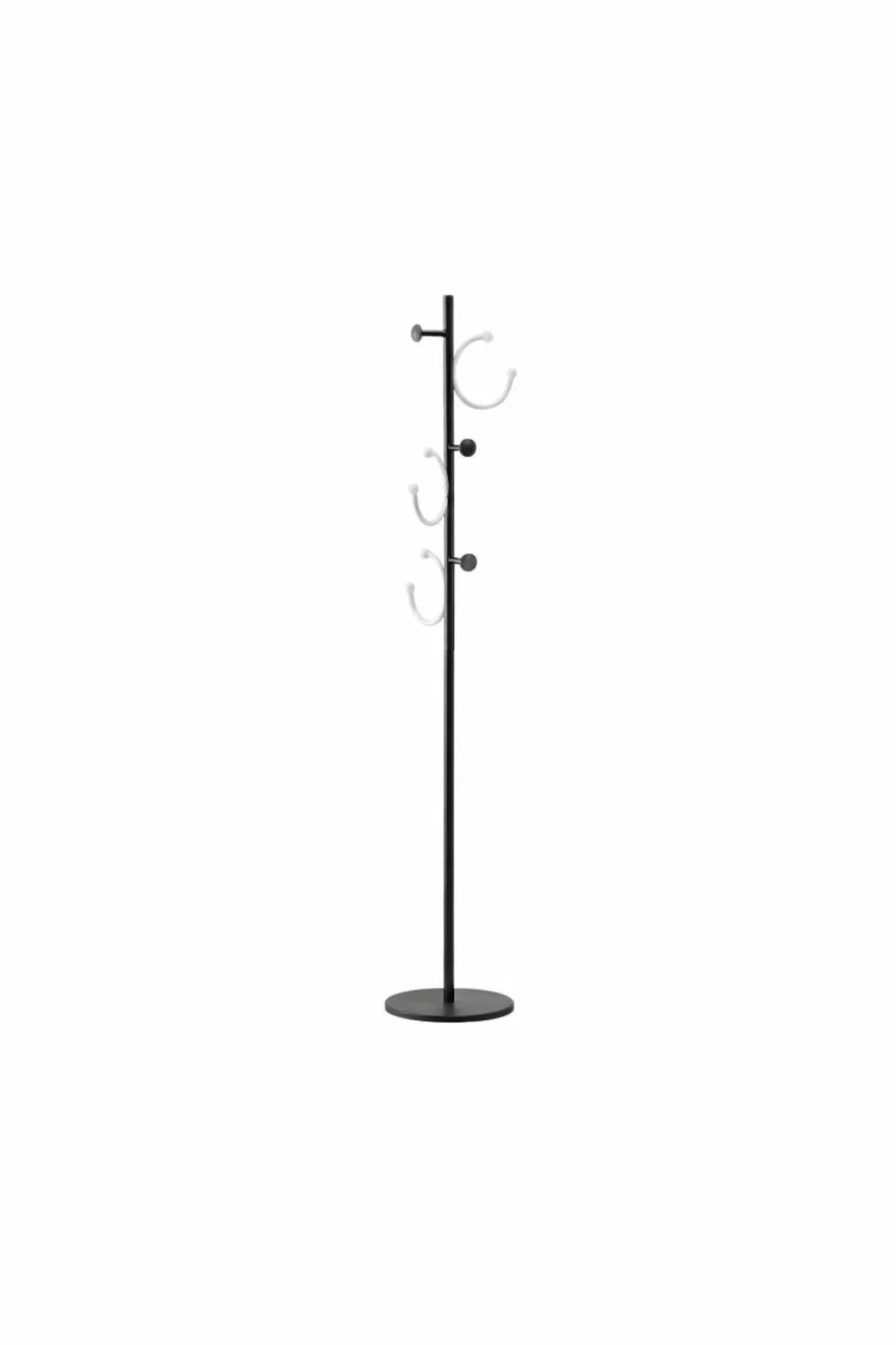 Elegant Floor Standing Metal Coat Hanger Rack with Modern Circular Hooks for Home and Office Use