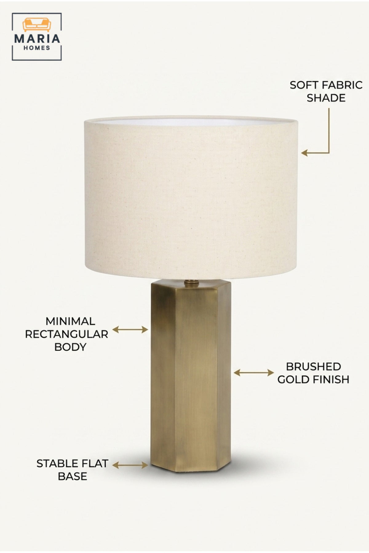 Modern Table Lamp with Fabric Drum Shade, Elegant Bedside Nightstand Lamp, Decorative Lighting for Bedroom, Living Room, Office, Hotel and Console Table