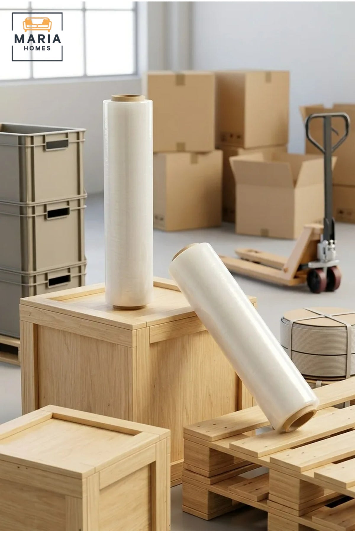 600 m Clear Packing Wrap Roll, Flexible Stretch Wrap for Pallet Wrapping, Shipping, Warehouse Storage, Boxes, Parcels, Luggage and Household Packaging