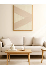 Modern Abstract Wall Art Ð 120_80 cm Beige and Cream Geometric Framed Canvas DŽcor
