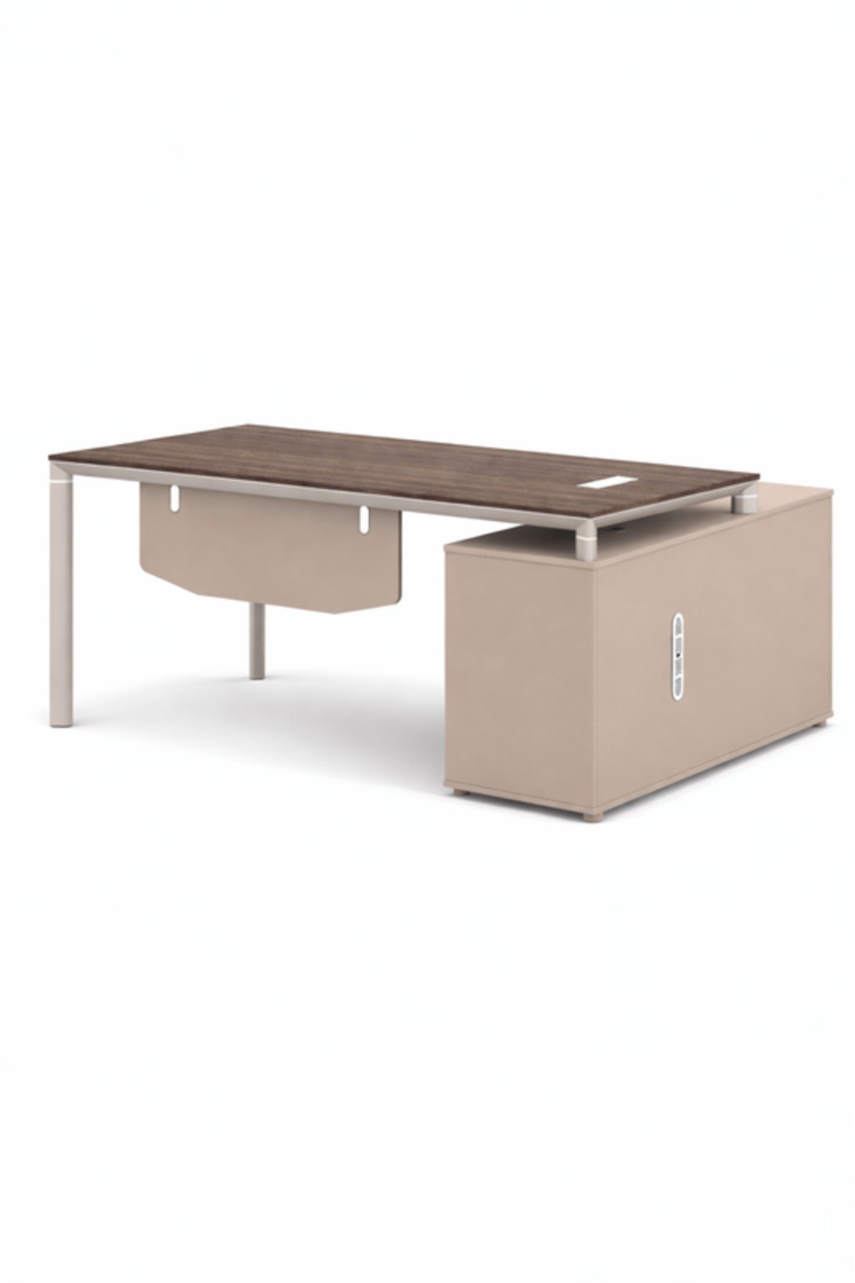 Modern Executive Office Desk with Side Storage Cabinet 180 _ 80 _ 75 cm