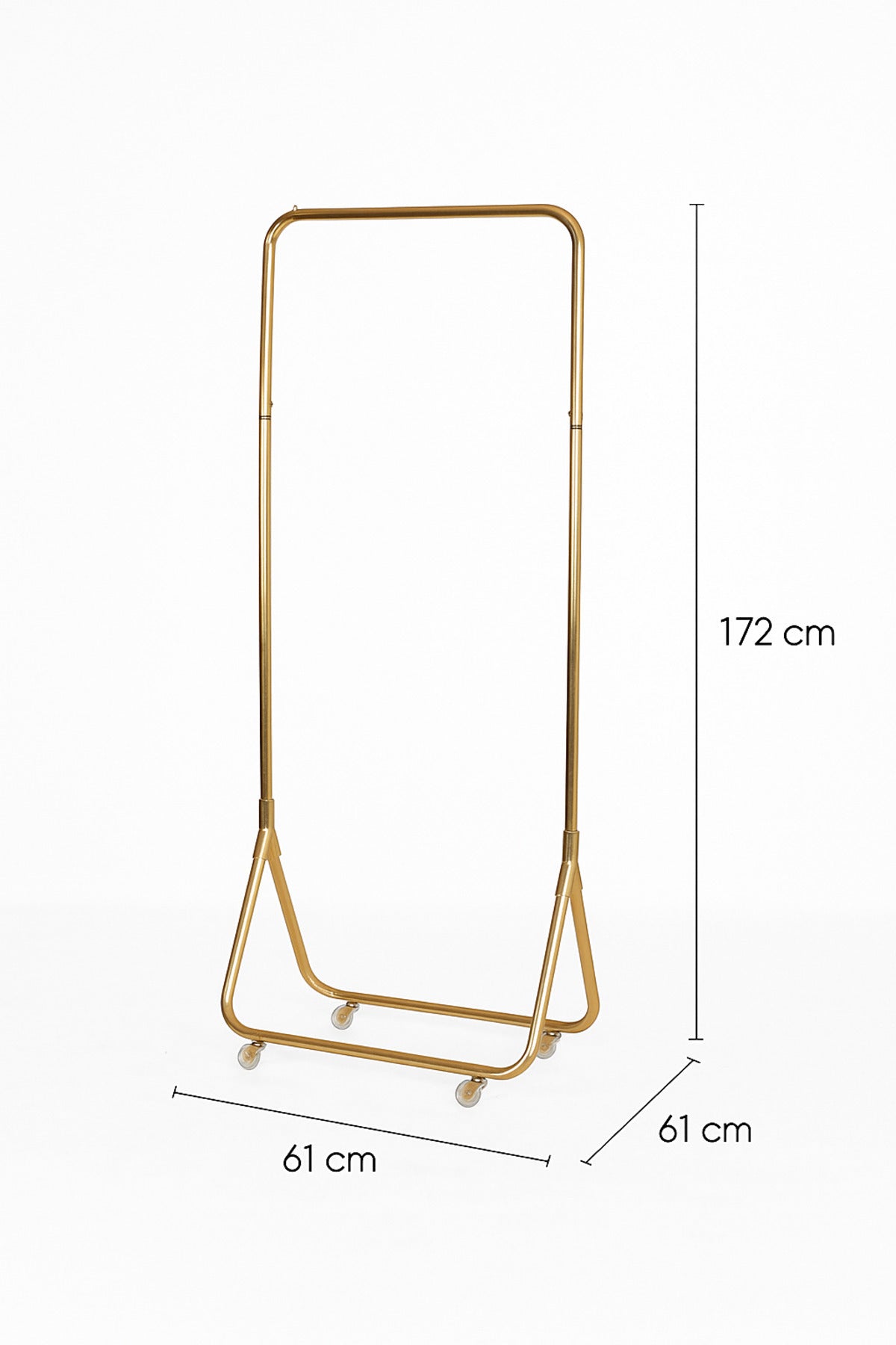 Luxury Golden Metal Clothes Rack with Wheels 172_61 cm Ð Modern Garment Stand for Home or Boutique