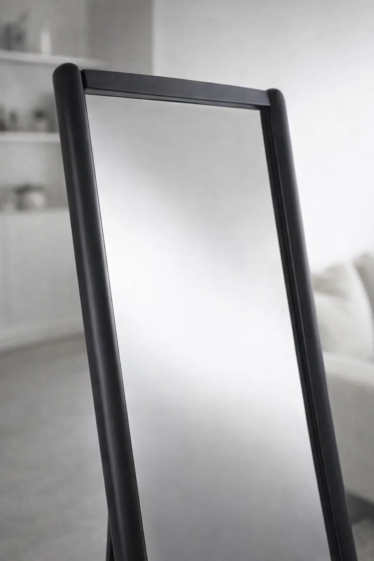 Black Full Length Standing Mirror 80x180cm Modern Floor black full length