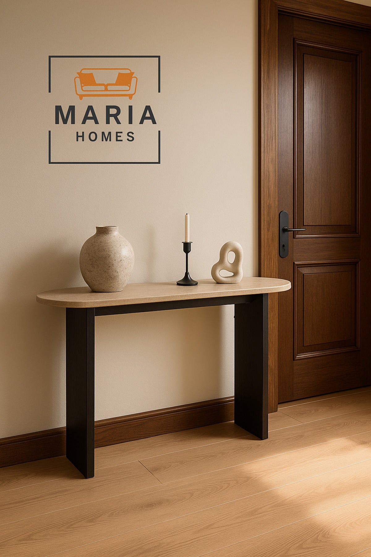 Marble Console Table 140_40_80 cm Ð Modern Entryway Table with Black Legs