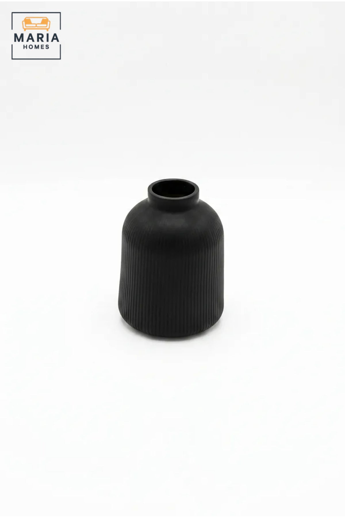 Modern Decorative Flower Vase with Wide Opening, Rounded Shoulders and Vertical Ribbed Texture for Living Room, Bedroom, Office and Console Décor