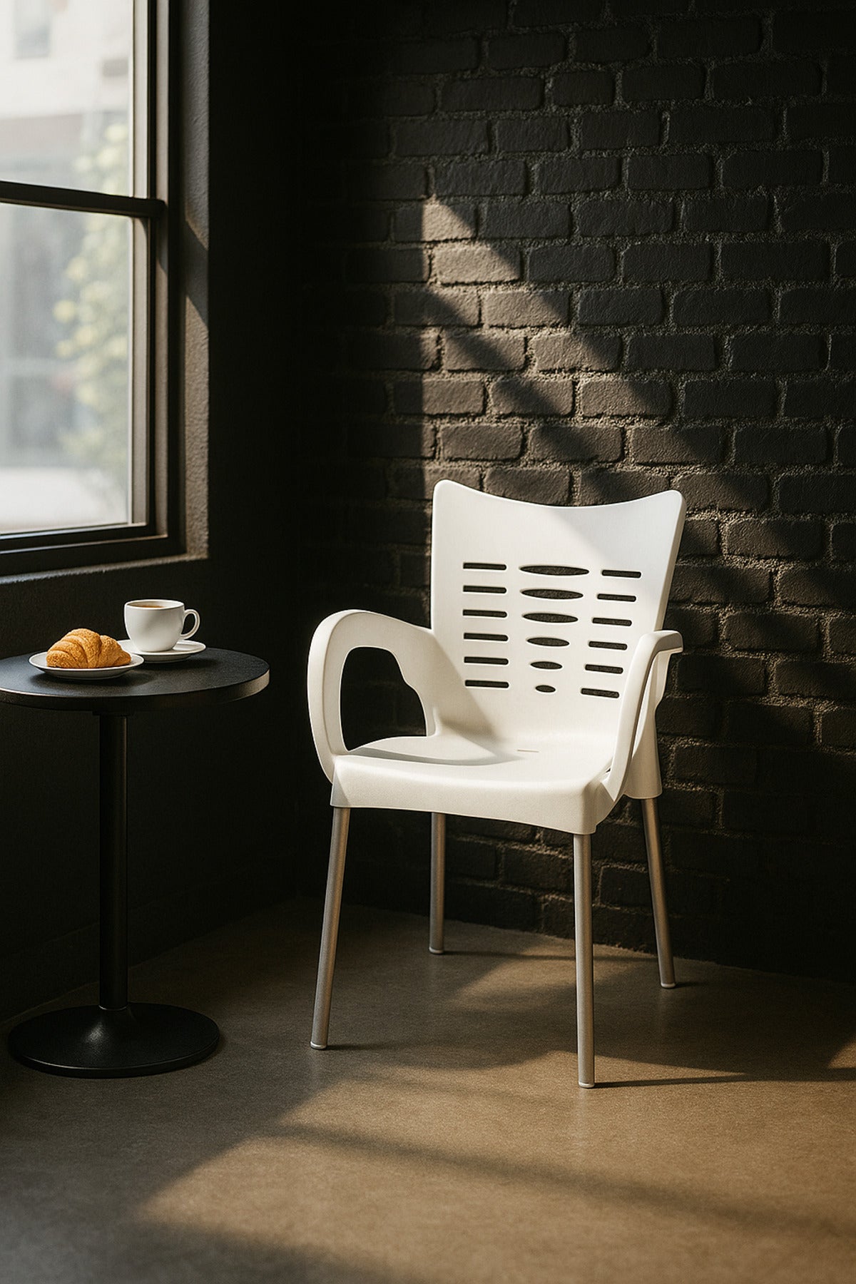White Plastic Outdoor Armchair Ð Modern Garden, Patio & Balcony Chair