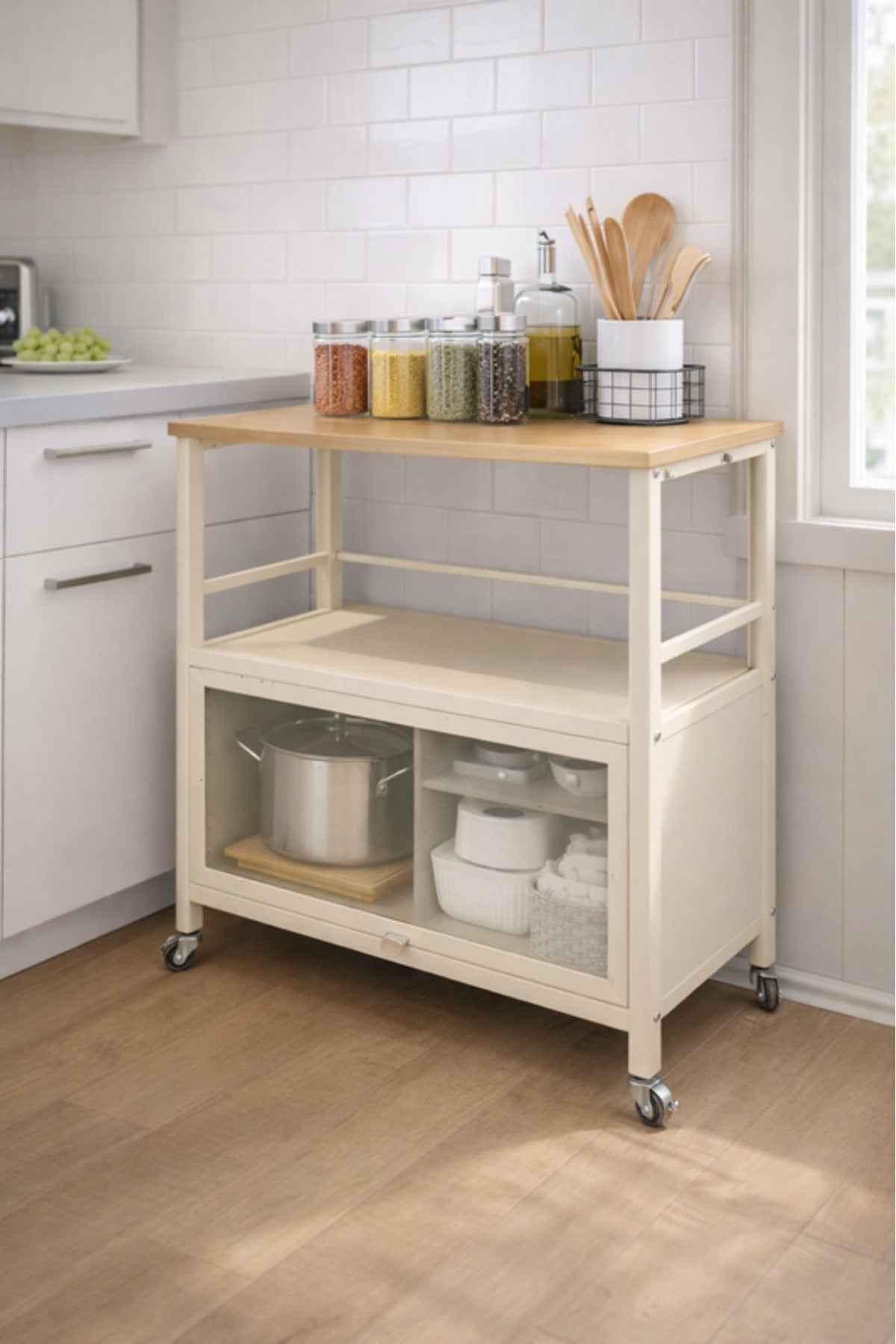 Mobile Storage Cabinet Shelf with Wheels 60_40_80 cm Multi-Purpose Organizer