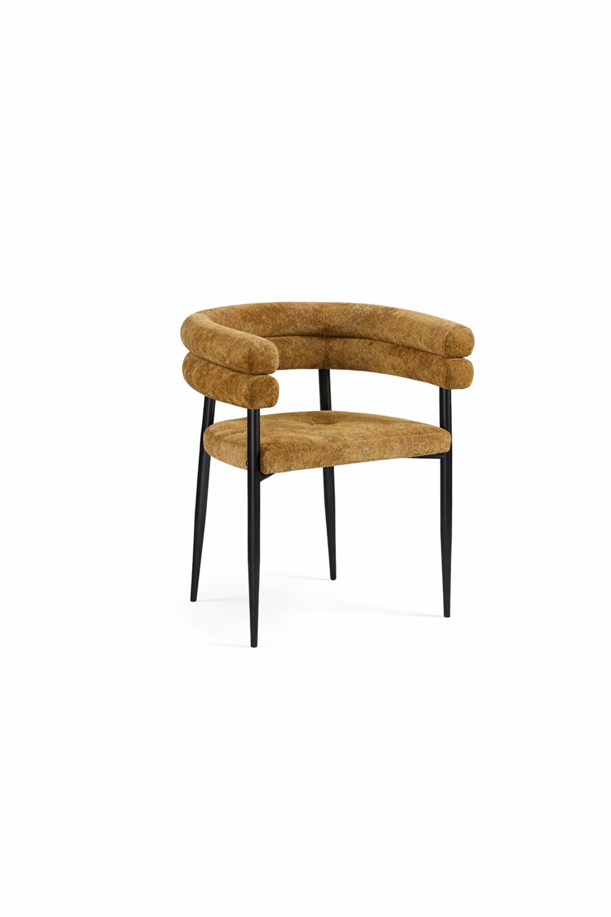 Dark Yellow Fabric Arm Dining Chair 76x52x49cm Modern dark yellow fabric Kitchen
