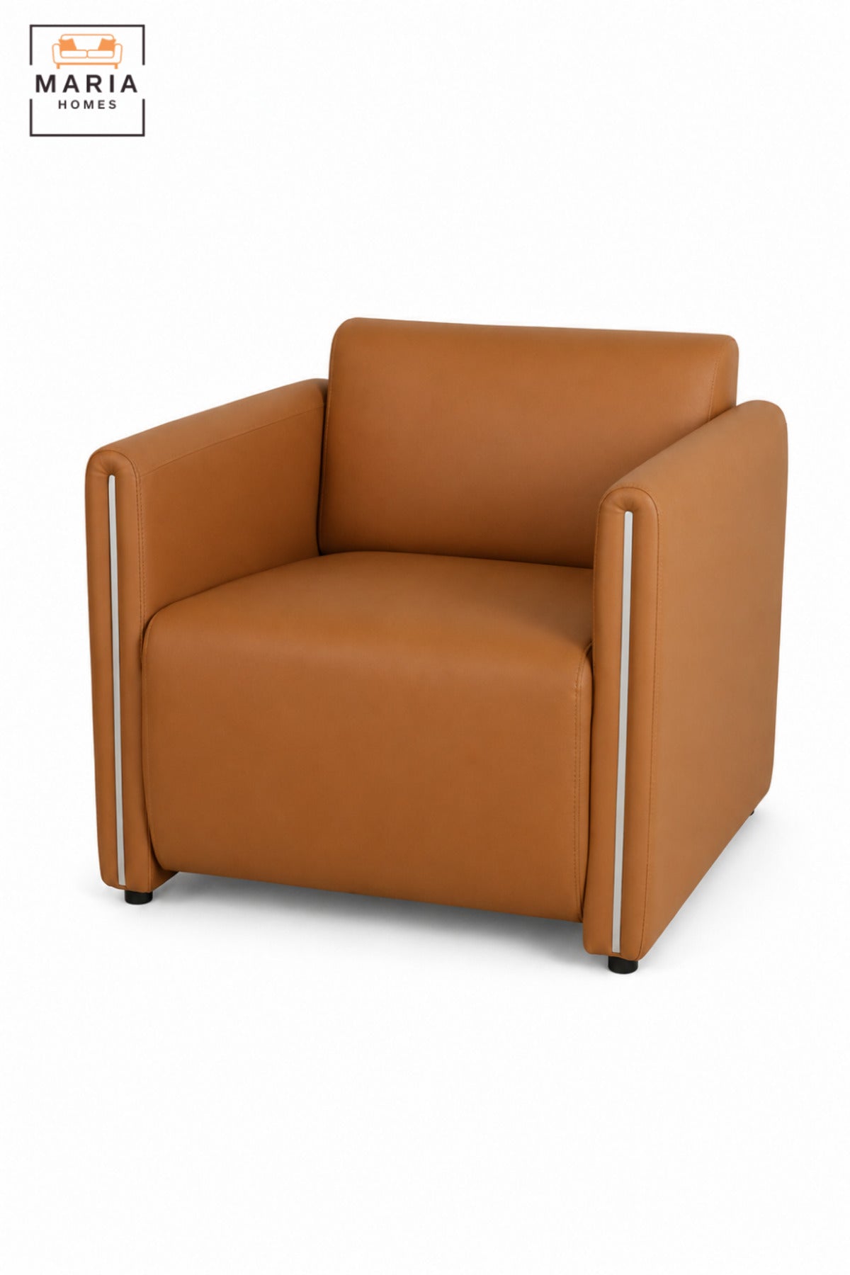 Modern Single Seater Upholstered Armchair with Padded Seat & Sleek Armrests | Contemporary Accent Chair for Office, Reception, Lounge & Living Room