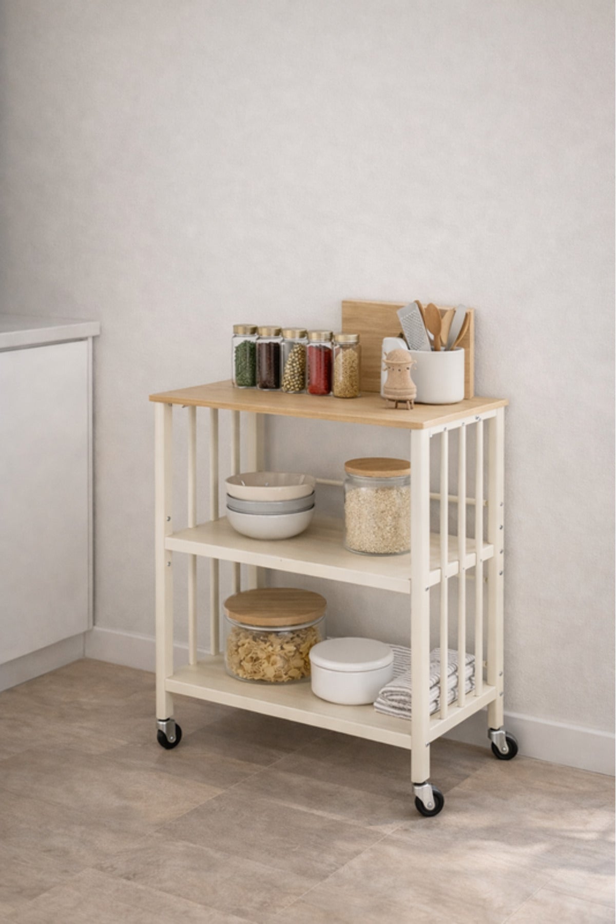 Mobile Storage Shelf with Wheels 60_40_80 cm Multi-Purpose Organize