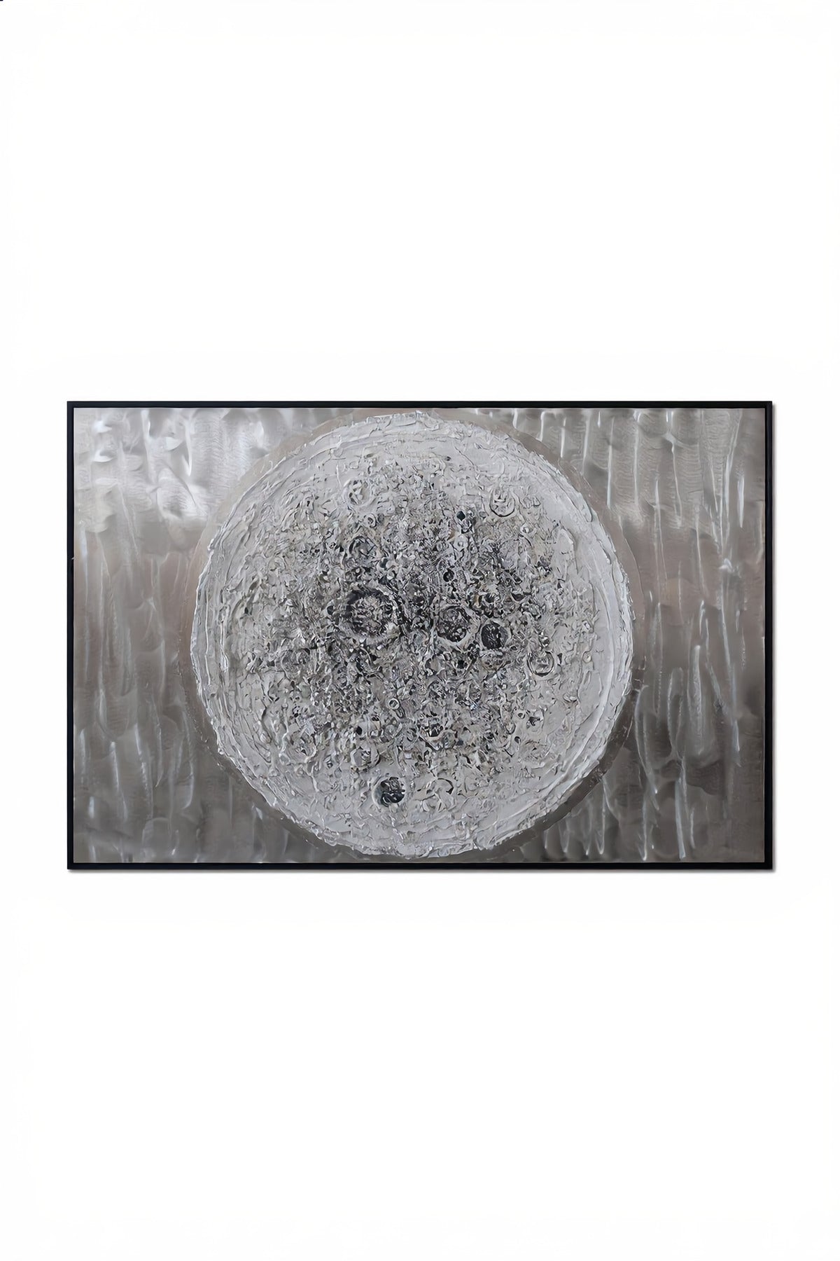 3D Metallic Wall Art Textured Moon Design Abstract Decorative Panel for Modern Homes120*80CM