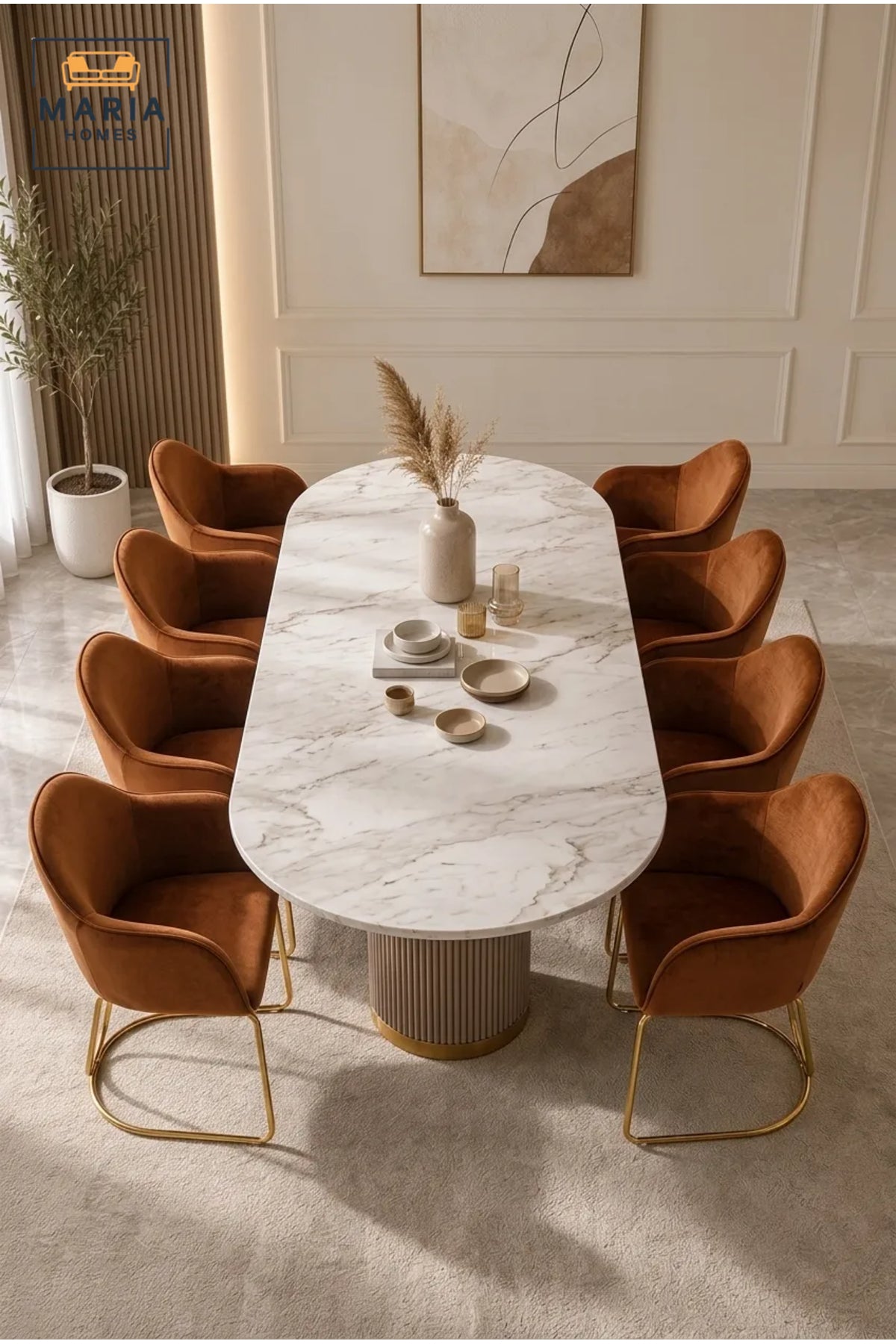 Brown Velvet Dining Chair with Gold Metal Sled Base √ê Modern Upholstered Accent Chair for Dining Room, Living Room & Luxury Interiors