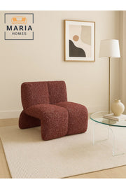 Modern Red Lounge Chair Ð Stylish Single Sofa with Plush Curved Design for Living Room