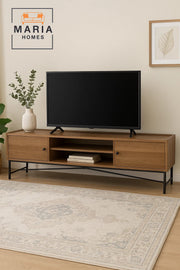 Industrial Style Brown TV Stand with Metal Base Ð 160x40x50 cm Modern Media Console