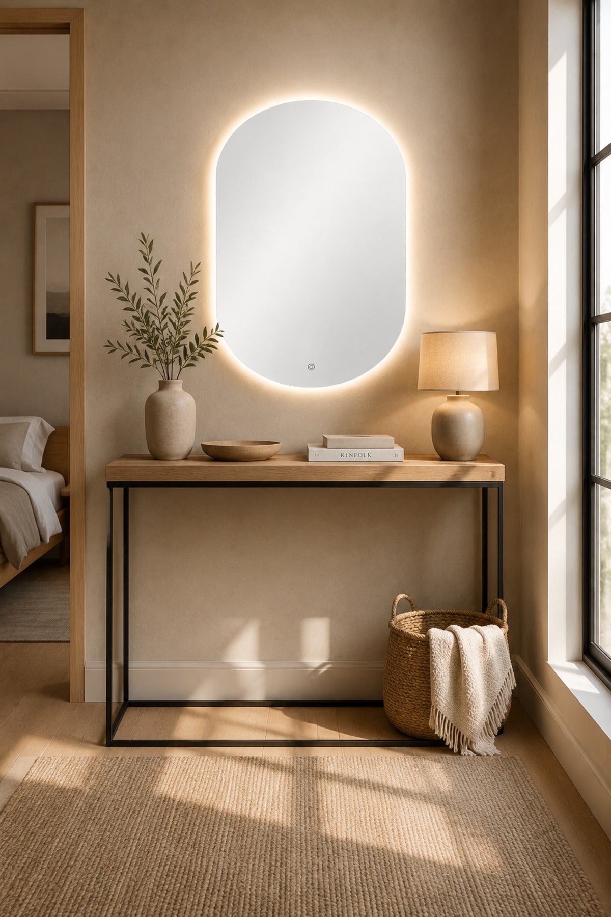 Modern LED Arch Bathroom Mirror √ê Frameless Backlit Wall for & Vanity modern led arch