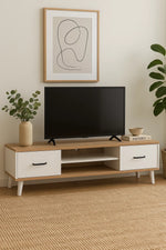 Modern Wood White Tv Stand Ð Minimalist Media Console (160X40X45 CM)