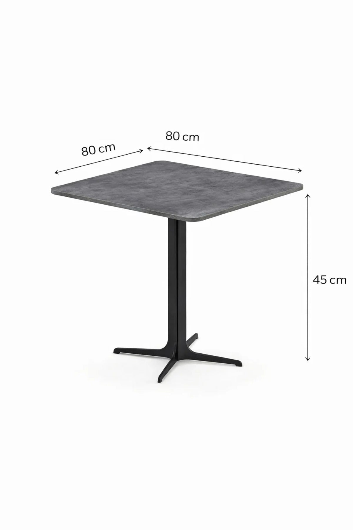 Modern Grey Coffee Table with Black Base, 60x60x75 CM modern grey coffee Dinner