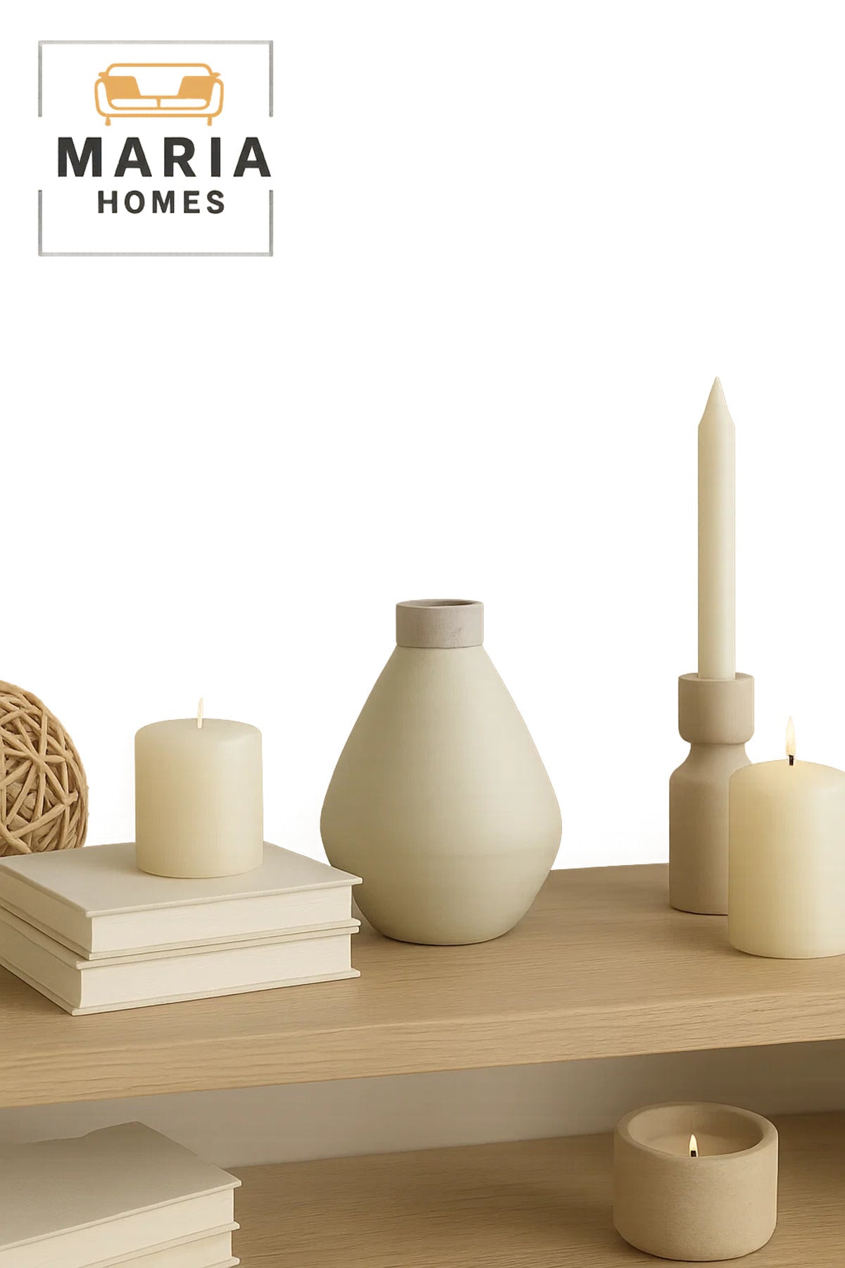 Matte Beige Ceramic Decorative Vase Ð Small Modern Accent Piece