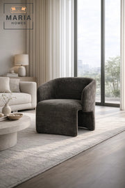 Modern Upholstered Lounge Chair Gray Comfortable Accent Armchair