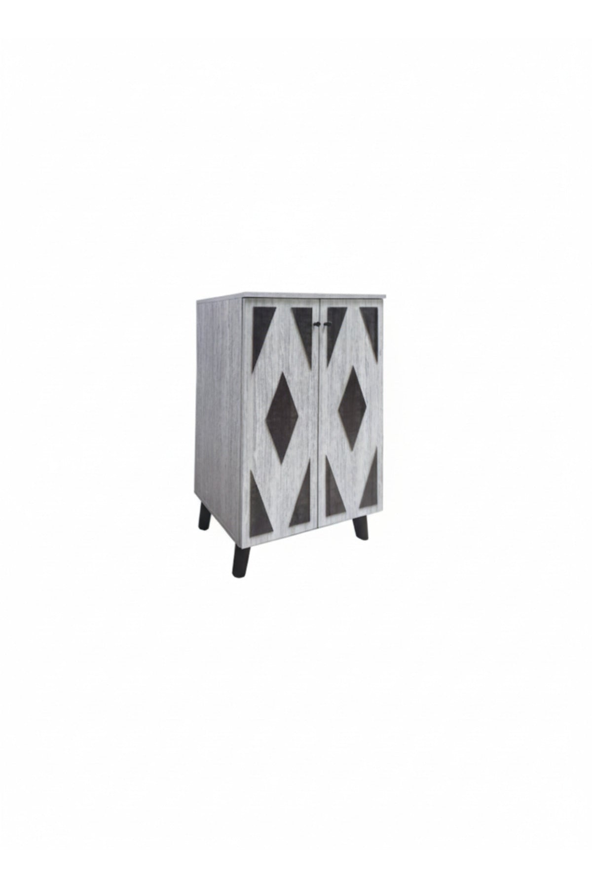 Geometric Grey Shoe Cabinet Compact Hallway Storage Unit Modern Entryway Furniture Organizer