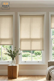 Set of 3 Roller Blinds for Windows, Modern Light Filtering Roll-Up Window Shades in 180 × 120 cm, 180 × 150 cm and 180 × 180 cm for Home and Office
