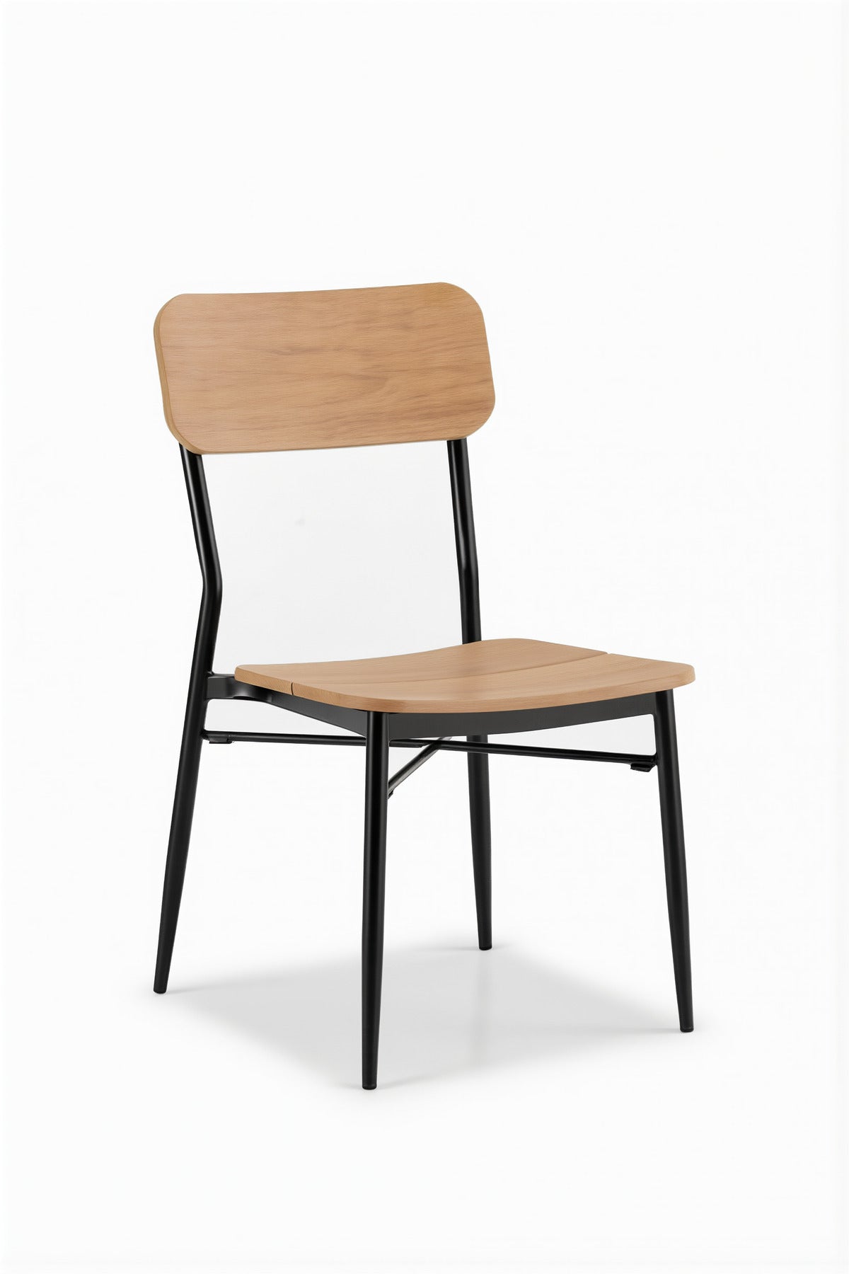 Outdoor Garden Chair Wood Seat Metal Frame Patio Balcony Furniture Waterproof Durable D05