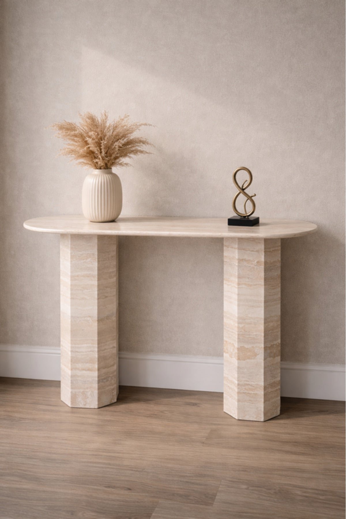 Light Wood Marble Console Table Modern Hallway Entryway light wood marble