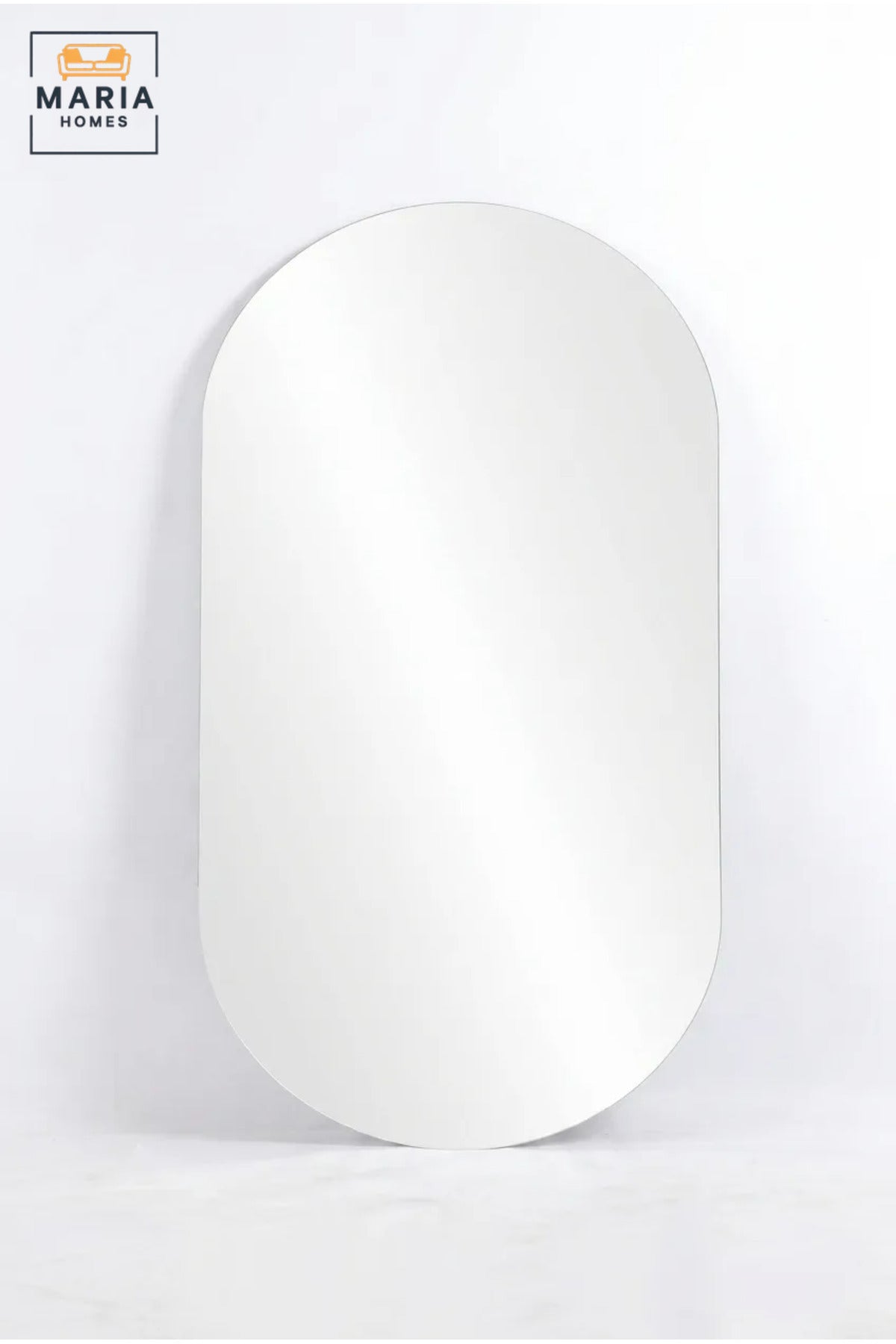 Large Frameless Capsule-Shaped Wall Mirror, Modern Full-Length Decorative Mirror for Bedroom, Dressing Room, Walk-In Wardrobe and Hallway