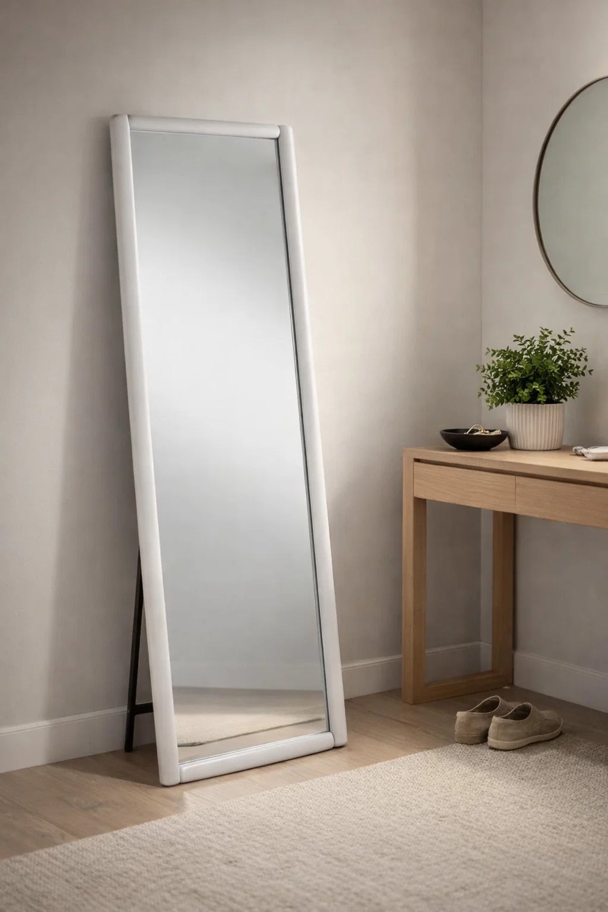 White Full Length Standing Mirror 80x180cm Modern Floor white full length