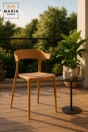 Camel Plastic Dining Chair √ê Modern Lightweight Armless Chair for Indoor and Outdoor Seating