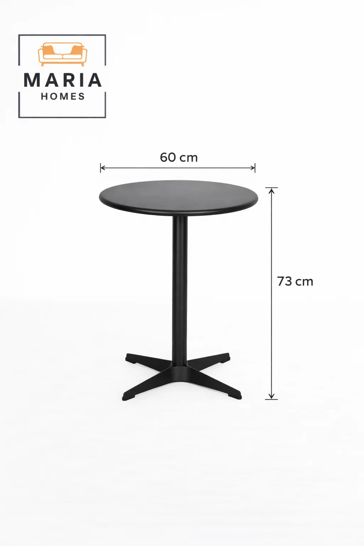 Black Round Table 60_73 cm Ð Modern CafŽ & Dining Table