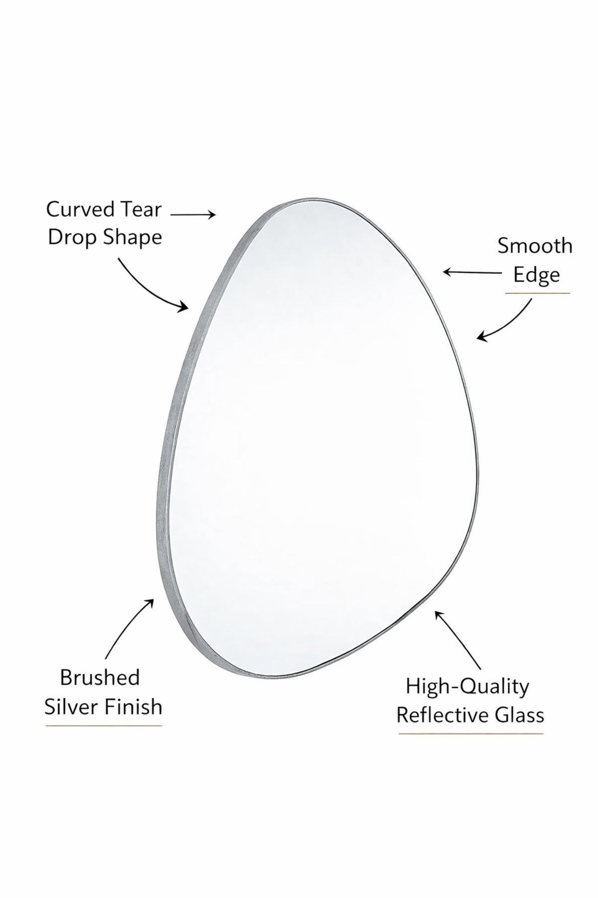 Modern Irregular Oval Wall Mirror with Minimal Frame Design