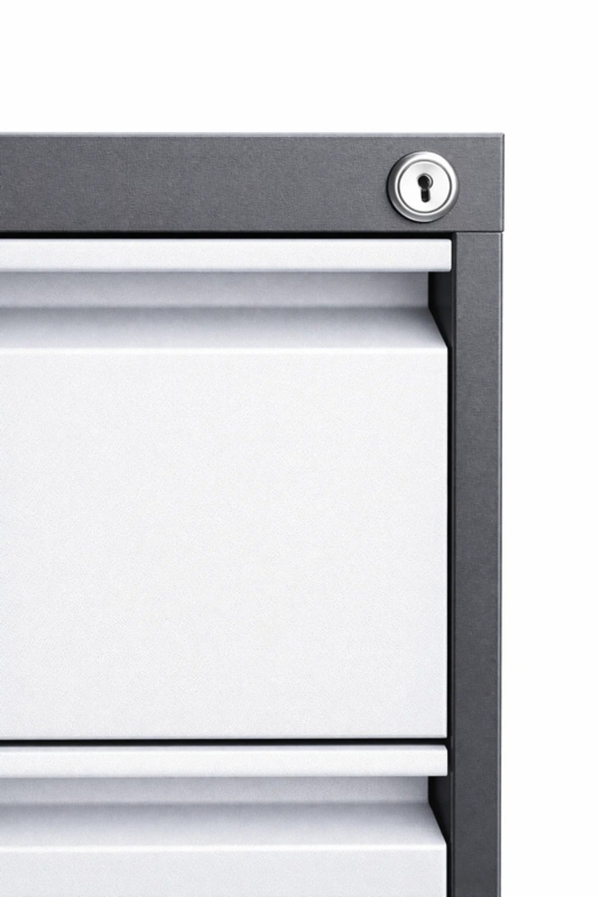 Grey and White Metal Filing Cabinet with 3 Drawers 103 _ 45 _ 62 cm