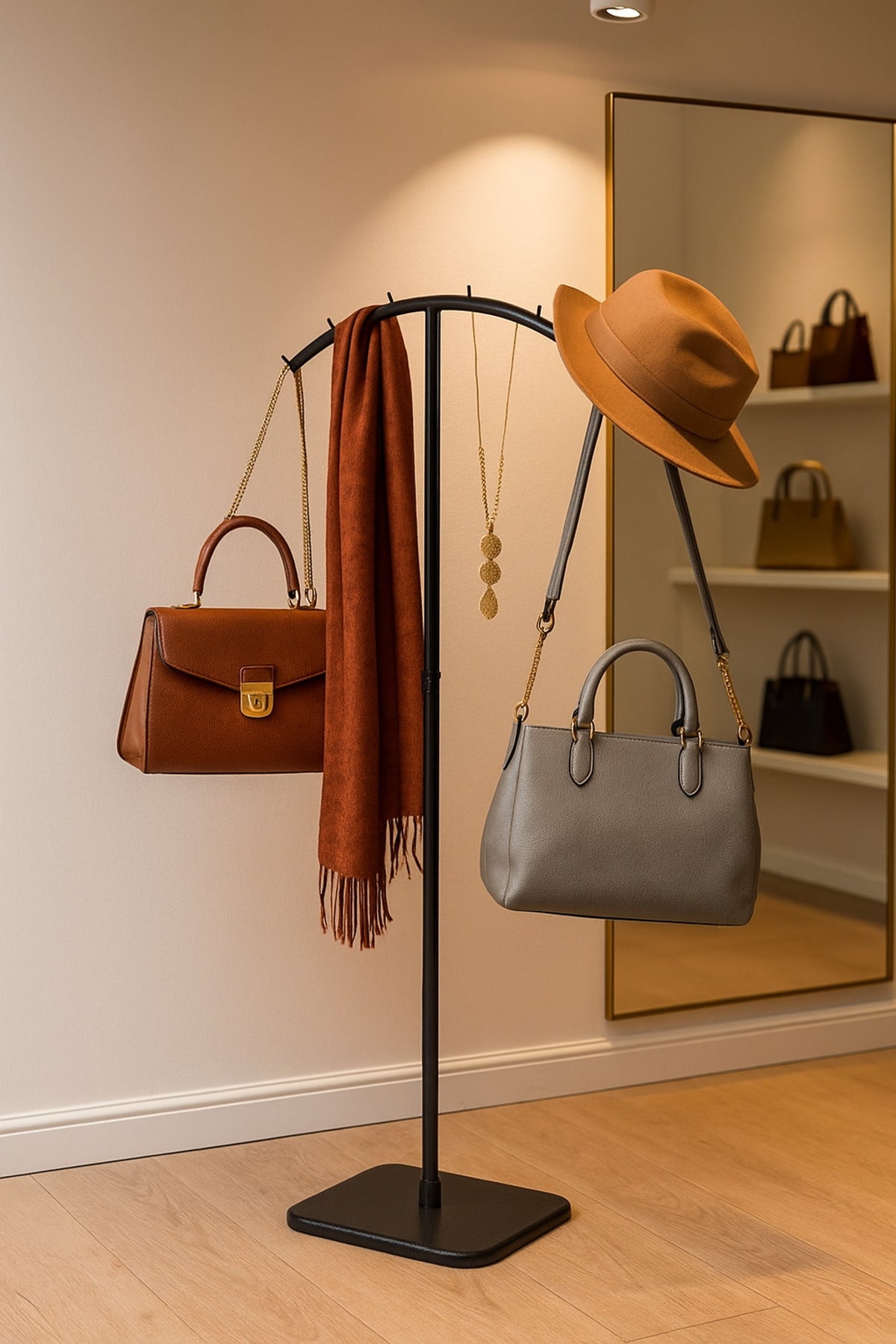Black Metal Hat & Scarf Display Stand Ð 170 cm Height Retail Rack