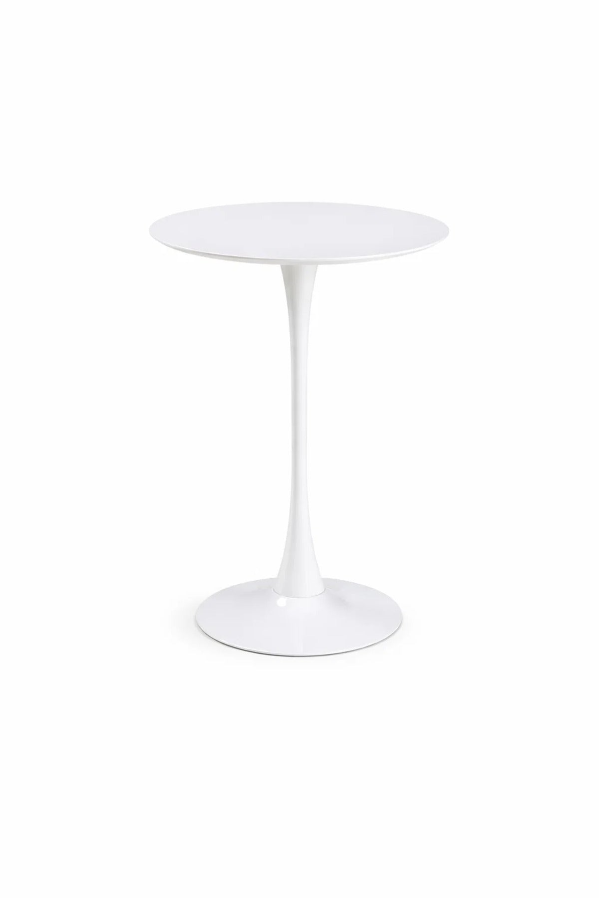 Modern White Round Bar Table 70cm Tulip Pedestal Bistro Cocktail Stand for Kitchen Cafe 103cm Height