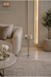 Modern Acrylic Side Table Clear Glass End Table Transparent Accent Table for Living Room