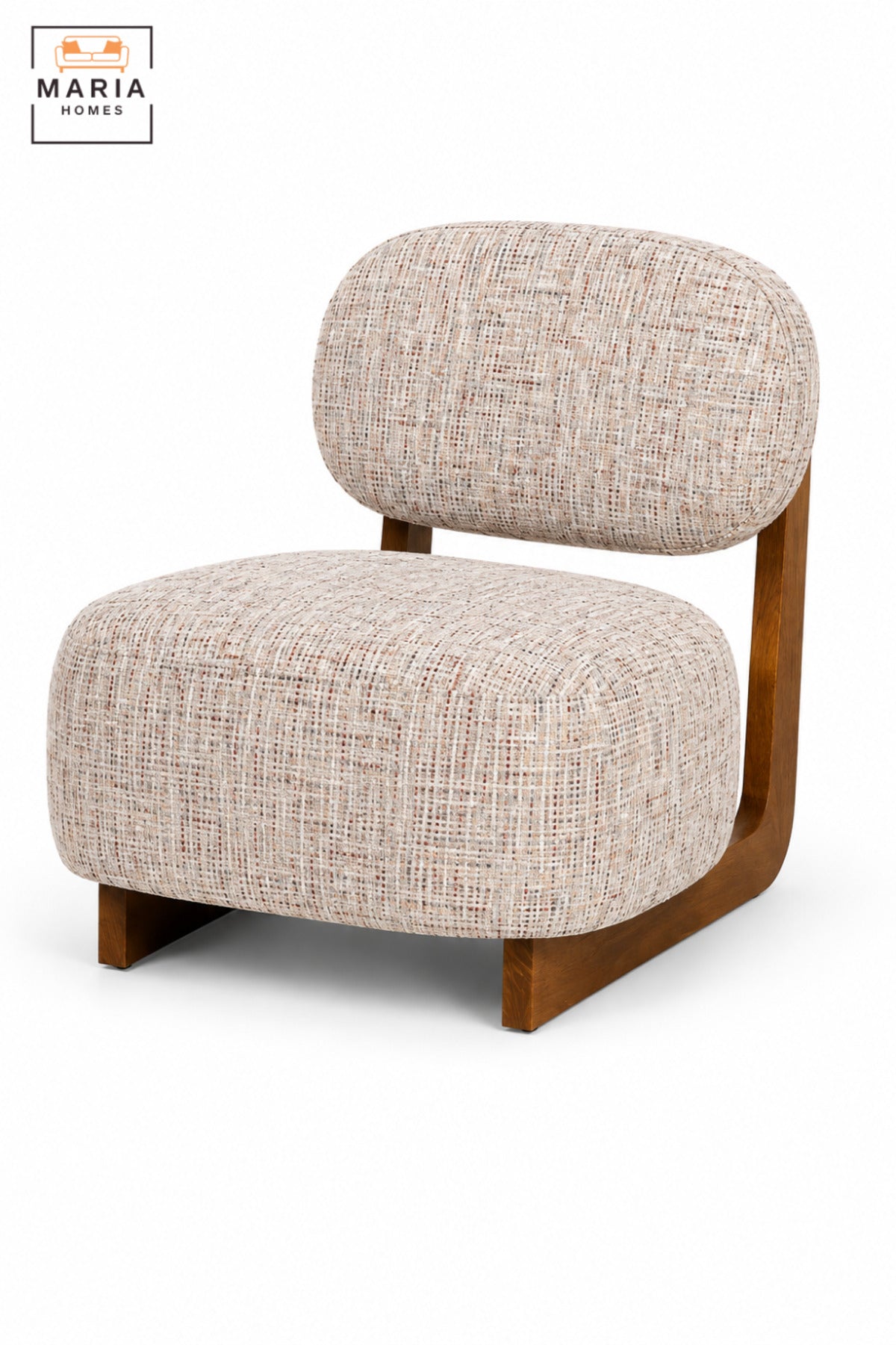 Modern Upholstered Accent Chair with Wooden Frame & Padded Backrest | Contemporary Armless Lounge Chair for Living Room, Bedroom, Hotel & Reception