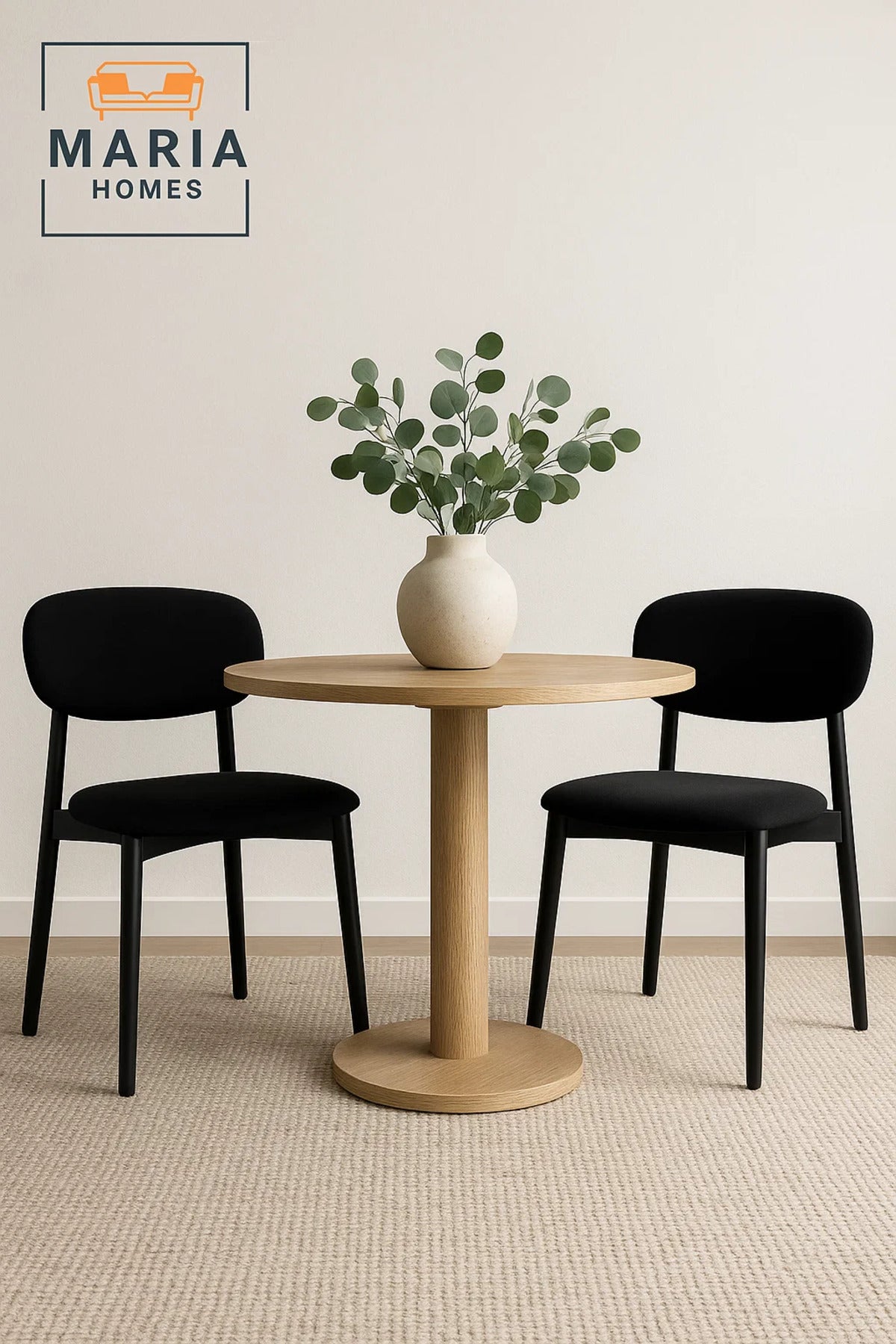 Contemporary Black Upholstered Dining Chair