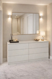 Modern White 6-Drawer Storage Cabinet Dresser for Bedroom Living Room 160x50x80cm Large Chest
