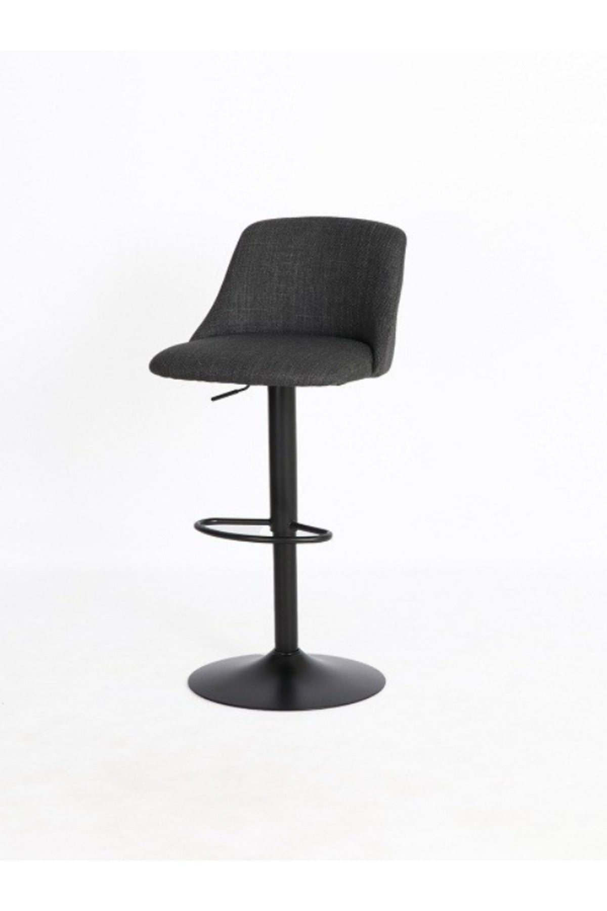 Deep Grey Adjustable Bar Stool with Backrest & Footrest Ð Modern Counter Chair