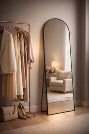 Black Arch Standing Floor Mirror 180x70cm Full Length Bedroom black arch standing