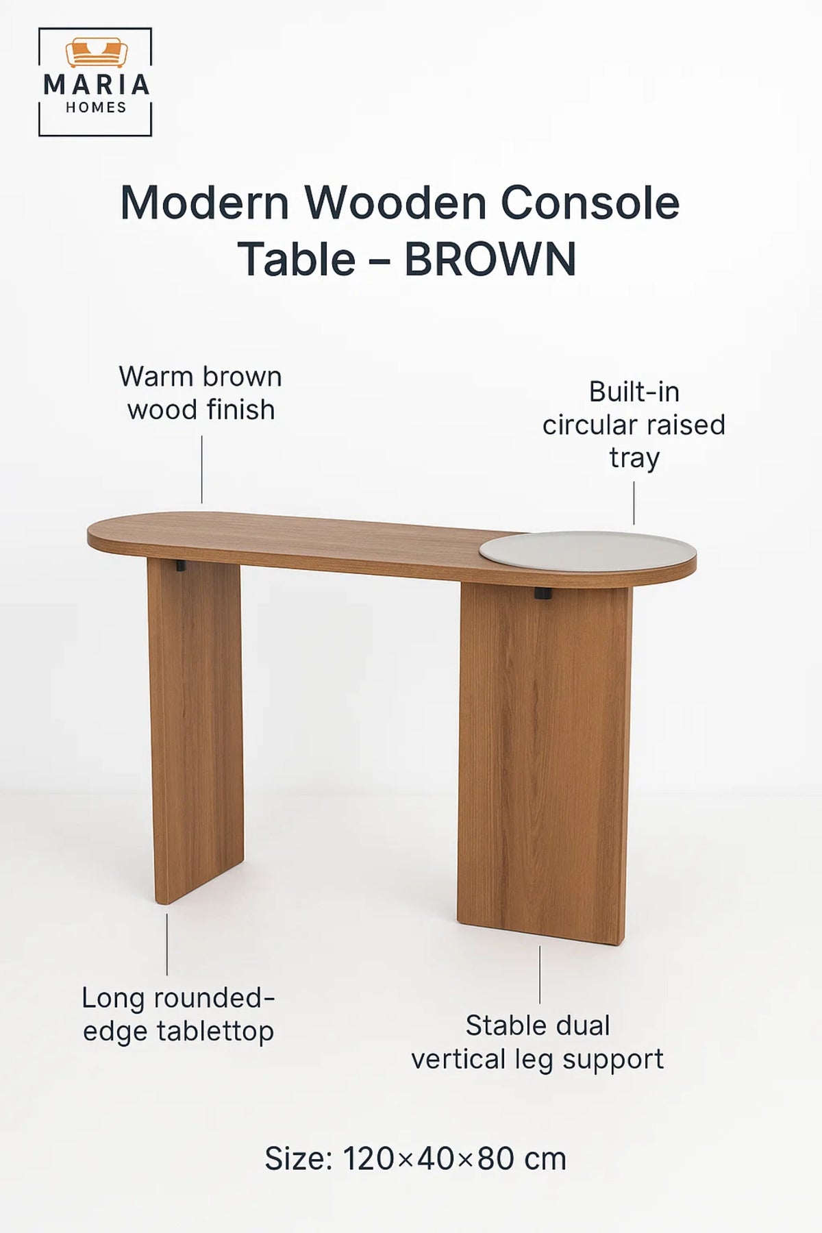 Modern Brown Console Table Ð Entryway Desk and Display Table 120_40_80 cm