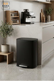 Rectangular Pedal Trash Bin with Lid, Slim Hands-Free Waste Container for Kitchen, Bathroom, Bedroom, Office, Hotel and Commercial Use