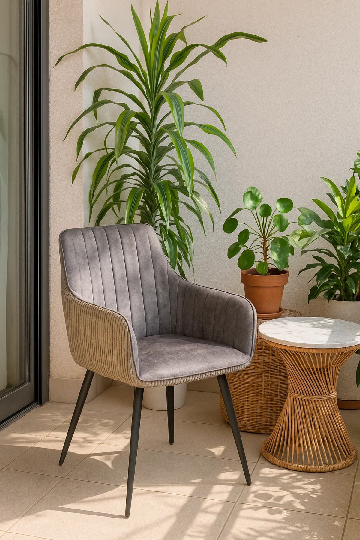 Modern Grey Velvet Armchair for Living Room, Dining Chair, Office Accent Chair, Home Furniture