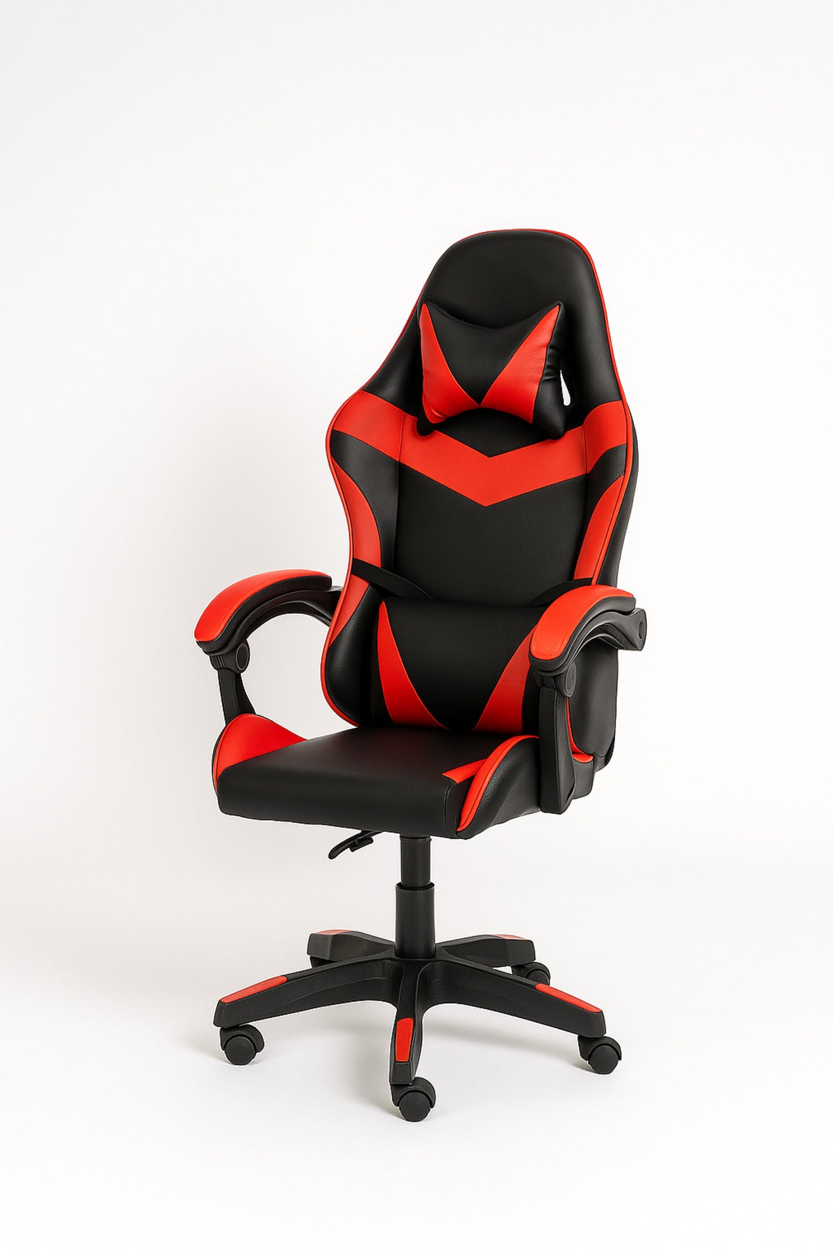 Red and Black Gaming Chair Ð Ergonomic Swivel Office Chair with Adjustable Height and Lumbar Support