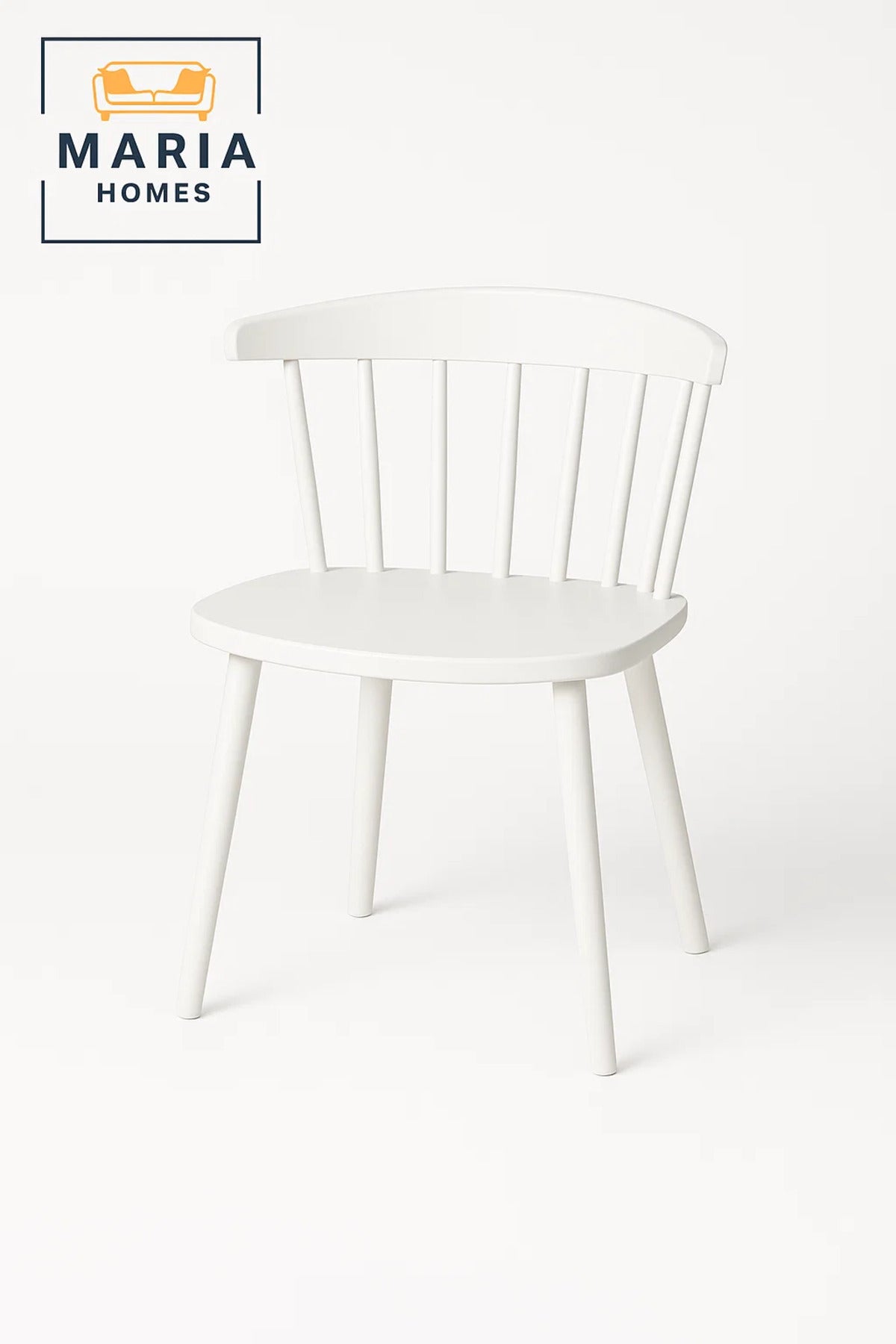 White Wooden Dining Chair with Spindle Back Ð Minimalist Scandinavian Style Seating
