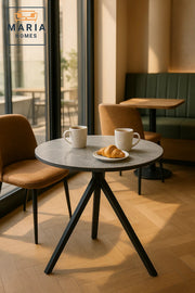 Round Grey Dining Table √ê Modern Caf≈Ω, Restaurant, Office & Home Metal Furniture 70_70 cm