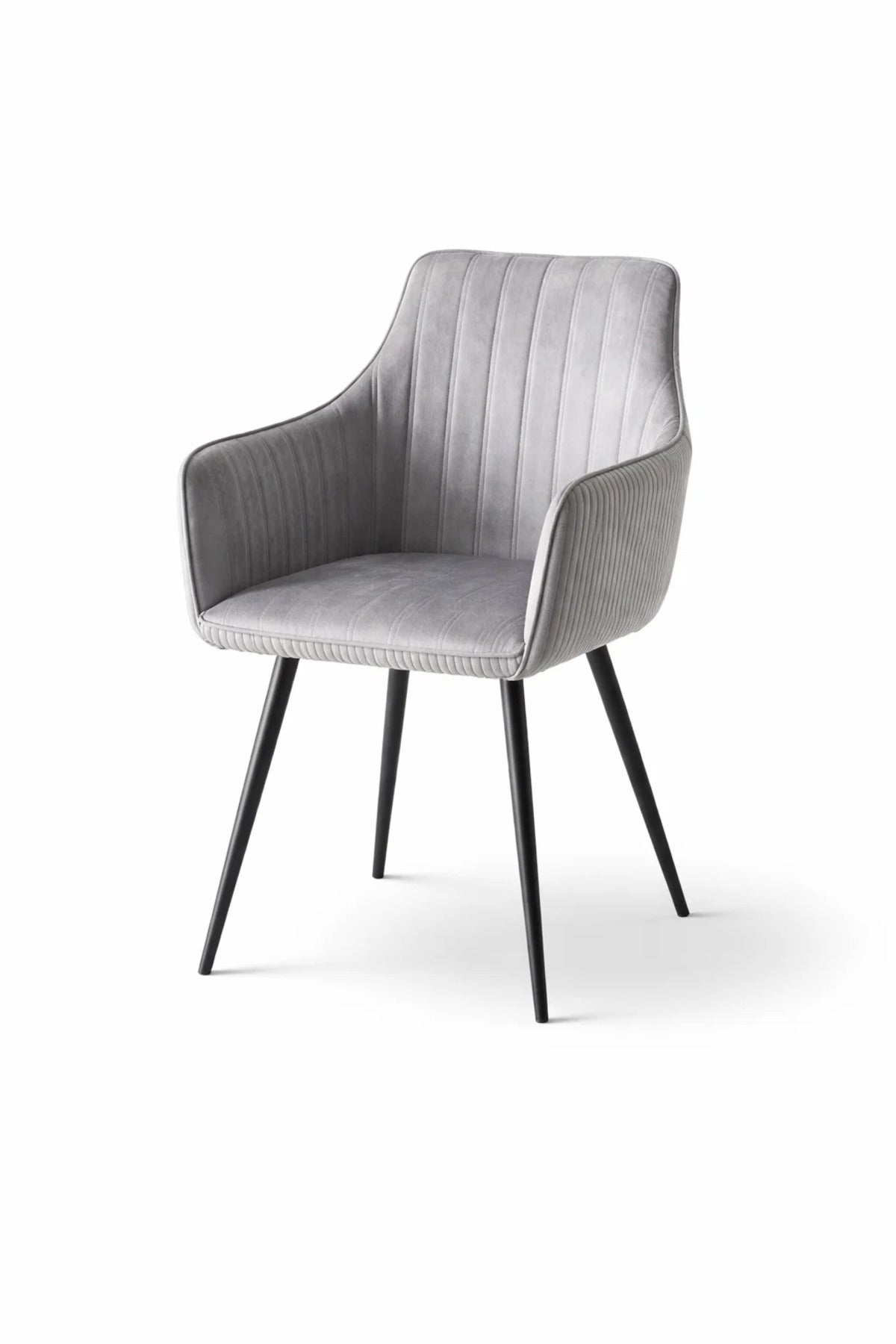 Modern Light Grey Velvet Armchair √ê Fabric Dining & Office Accent Chair for Home Living Room