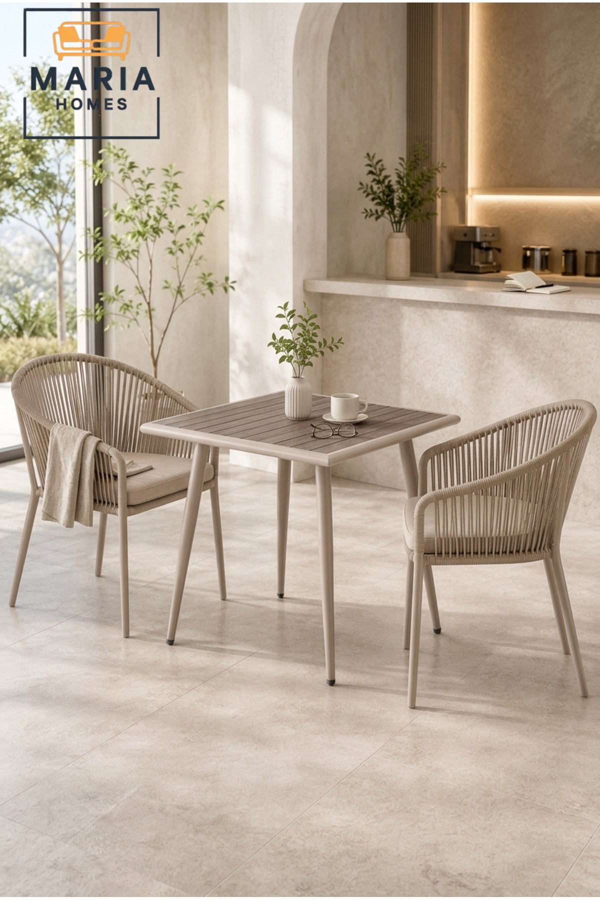 Modern Square Dining Table CafŽ Table Patio Table Outdoor Dining Table for Balcony Garden