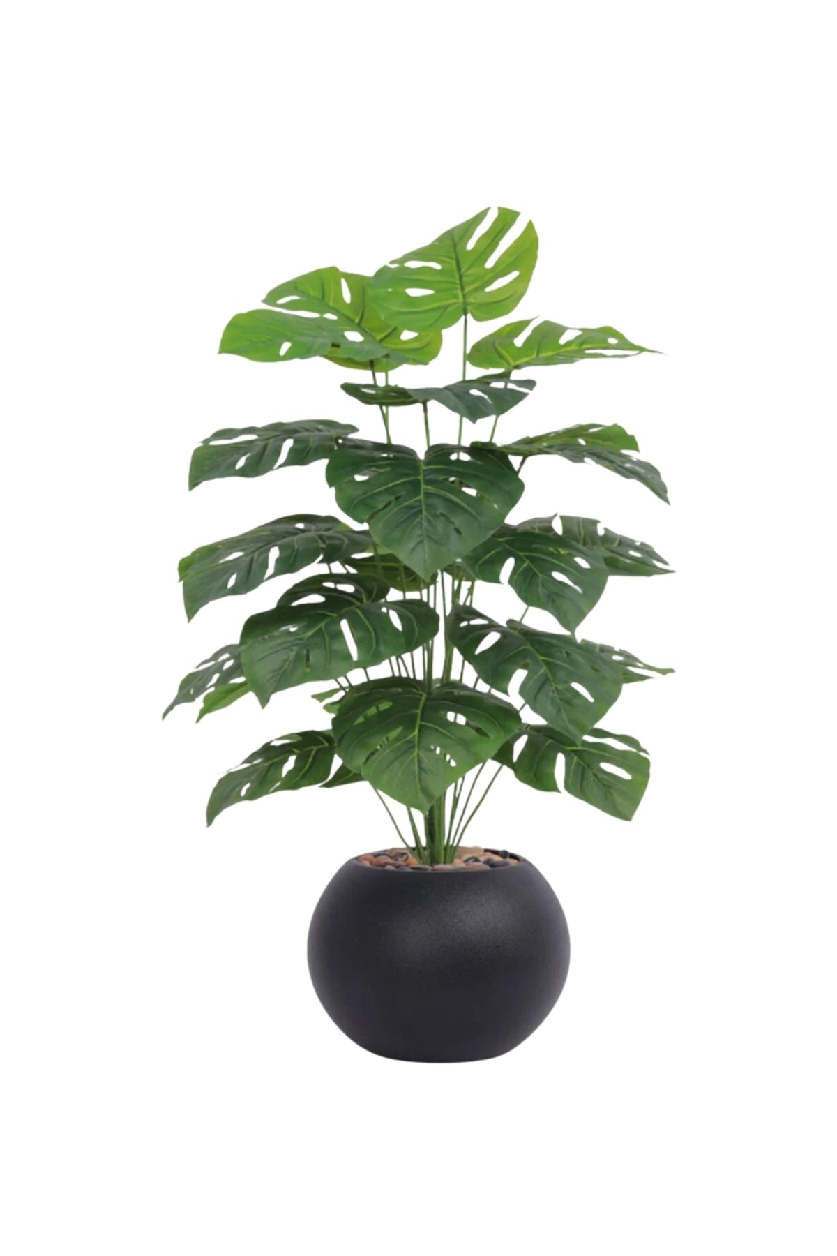Artificial Monstera Plant 105 cm – Decorative Indoor Plant with Black Pot